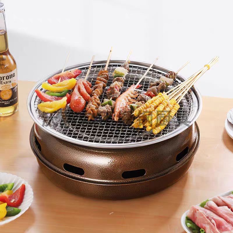 Korean Bbq Grill - Barbecue coréen rond portable au charbon