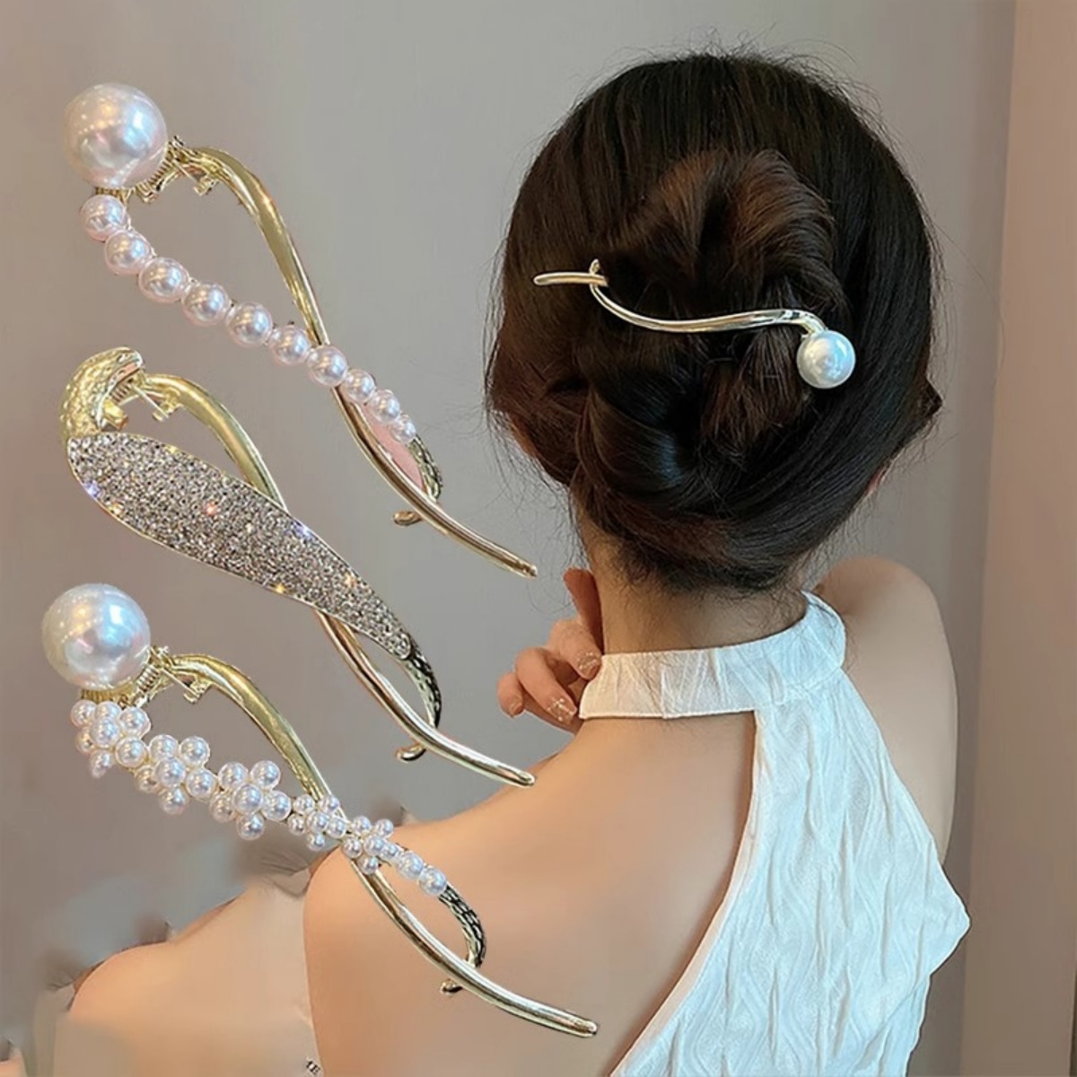 The Korean Lifestyle - Pince à cheveux torsadée en perles