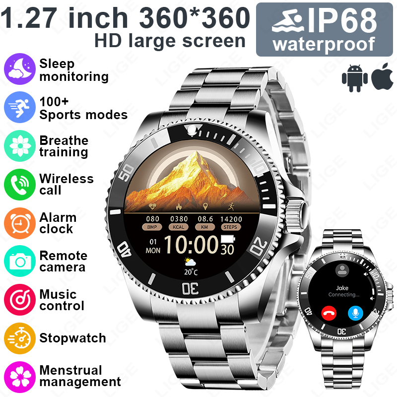 Korean Men Lifestyle - Montre connectée LIGE, nouveau style luxueux,