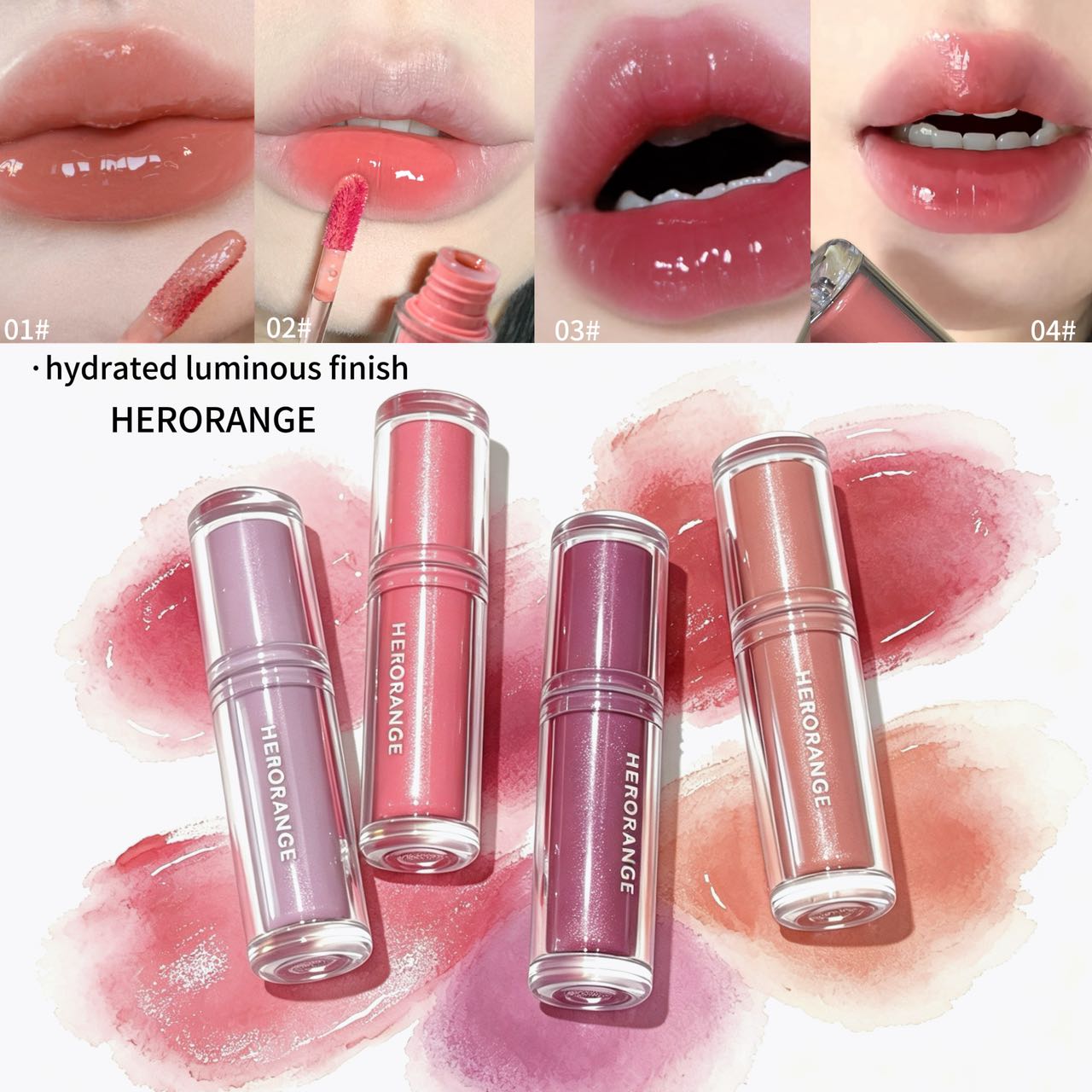Lip Tint Korean - Herorange Gloss à lèvres effet miroir
