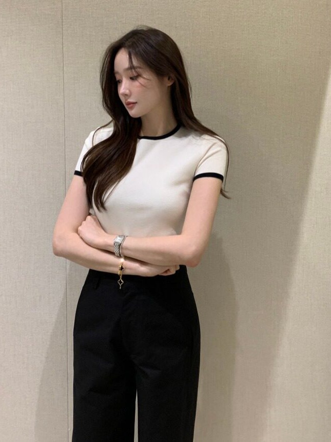 Pull en maille fin à blocs de  - The Korean Lifestyle avis et prix