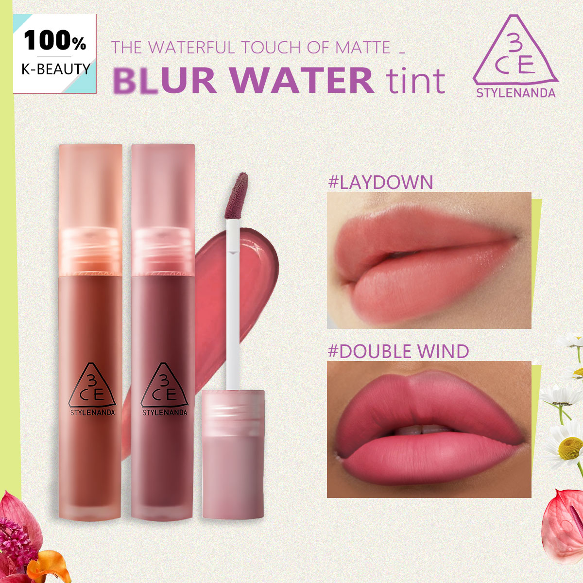 3CE BLUR WATER TINT, Teinte aq - Lip Tint Korean avis et prix